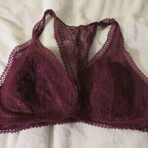 Victoria's Secret Burgundy Purple Lace Bralette  Large